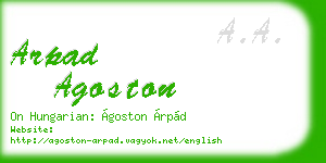 arpad agoston business card