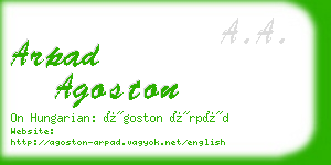 arpad agoston business card